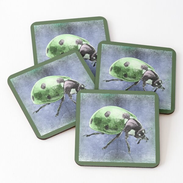 Item preview, Green Seven Spot Ladybug Beetle Macro Insect Specimen designed and sold by Ghoul Enterprises.