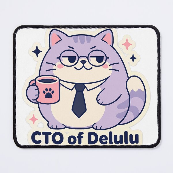 Item preview, CTO of Delulu Funny Tech Cat Sticker designed and sold by Power Designs.