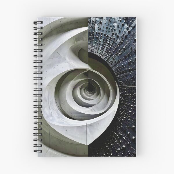 Item preview, Spiraling Geometric Structure in Gray Stone designed and sold by Vicky Brago-Mitchell®.