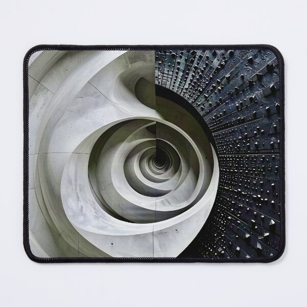 Item preview, Spiraling Geometric Structure in Gray Stone designed and sold by Vicky Brago-Mitchell®.