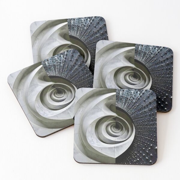 Item preview, Spiraling Geometric Structure in Gray Stone designed and sold by Vicky Brago-Mitchell®.