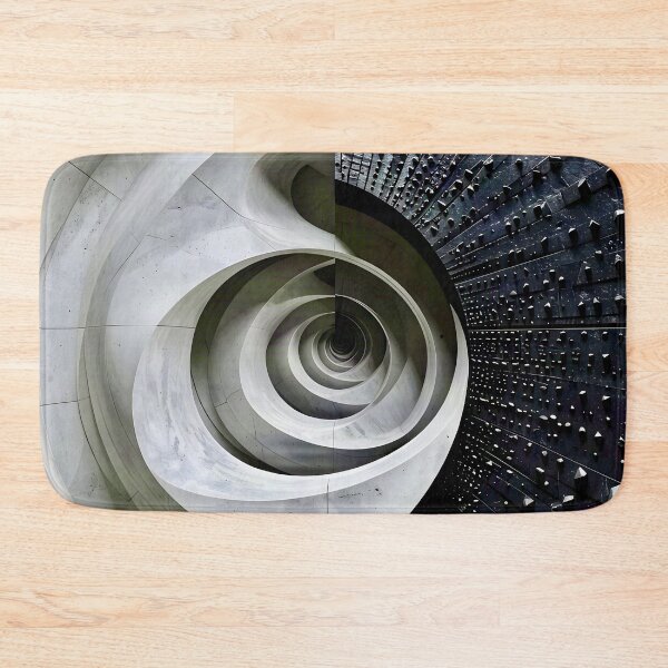 Item preview, Spiraling Geometric Structure in Gray Stone designed and sold by Vicky Brago-Mitchell®.
