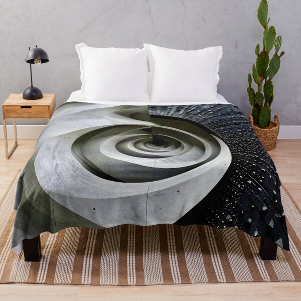 Item preview, Spiraling Geometric Structure in Gray Stone designed and sold by Vicky Brago-Mitchell®.