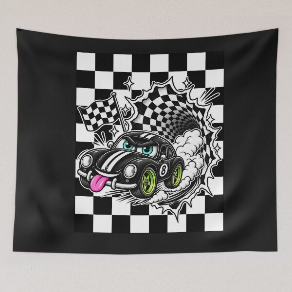 Item preview, Funny Racing Car Checkerboard Y2K designed and sold by Aimetoi.