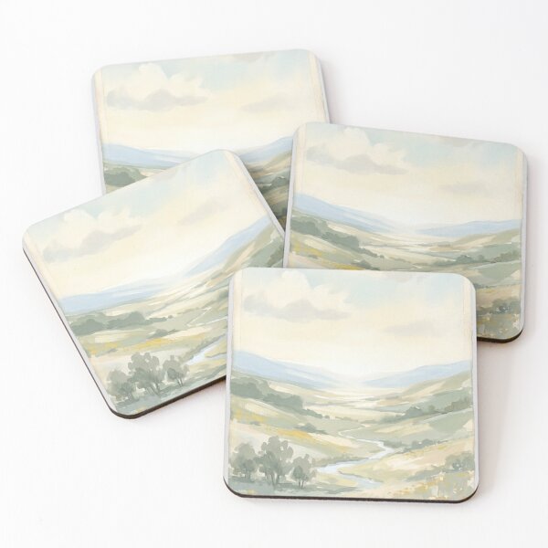 Item preview, Morning Valley – Soft Painterly Landscape Watercolor designed and sold by Zaramodo.