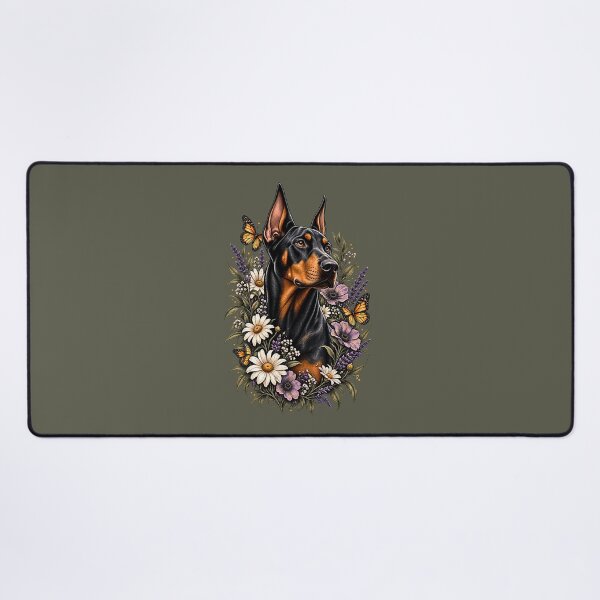 Item preview, Wildflower Doberman – Botanical Dog Art & Doberman Illustration designed and sold by AbderraimArt.