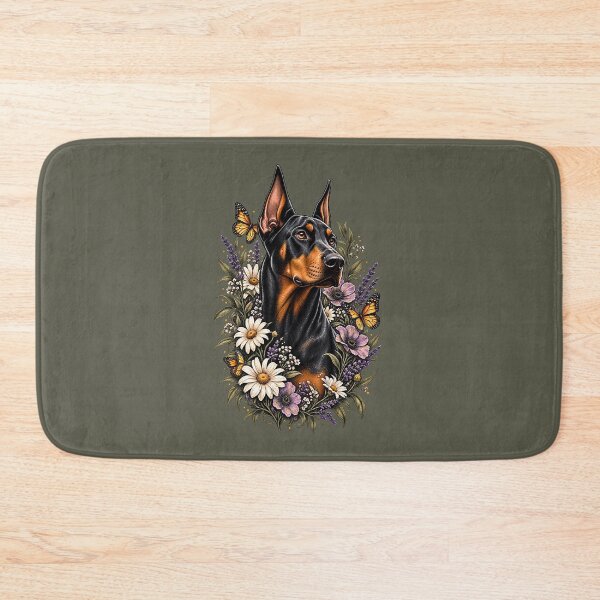 Item preview, Wildflower Doberman – Botanical Dog Art & Doberman Illustration designed and sold by AbderraimArt.