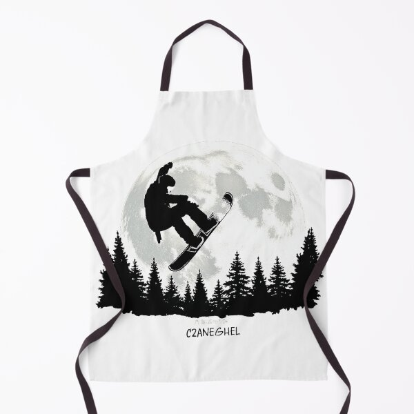 Item preview, Snowboarder Moon Silhouette Pine Forest designed and sold by lht6474.