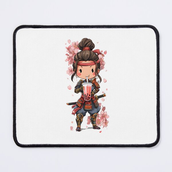 Item preview, chibi samurai girl cute drink designed and sold by cutemakerotart.