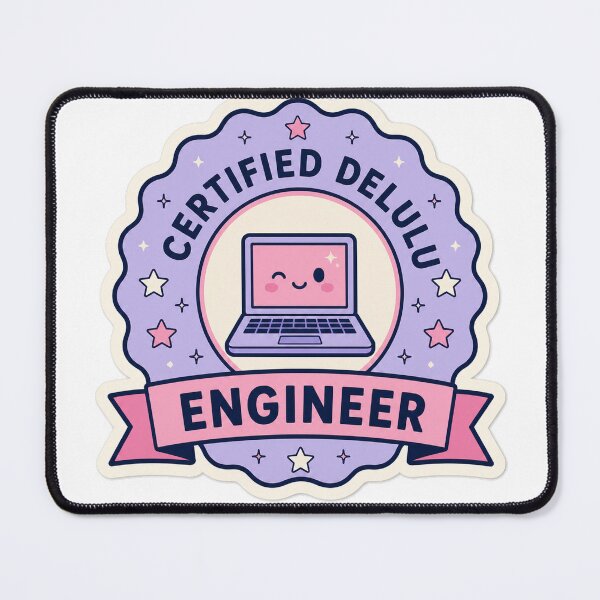 Item preview, Certified Delulu Engineer Badge Sticker designed and sold by Power Designs.