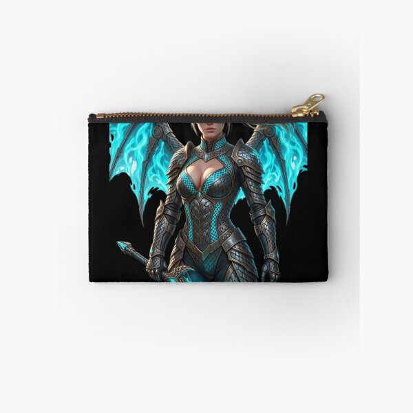 Item preview, Cyber Dragon Warrior Queen - Sci-Fi Anime Girl with Cyber Wings designed and sold by EvolutionMerch.