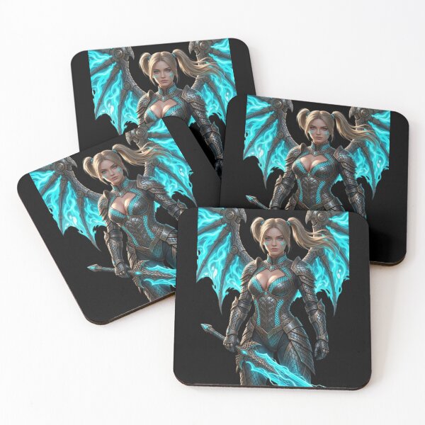 Item preview, Cyber Dragon Warrior Queen - Sci-Fi Anime Girl with Cyber Wings designed and sold by EvolutionMerch.