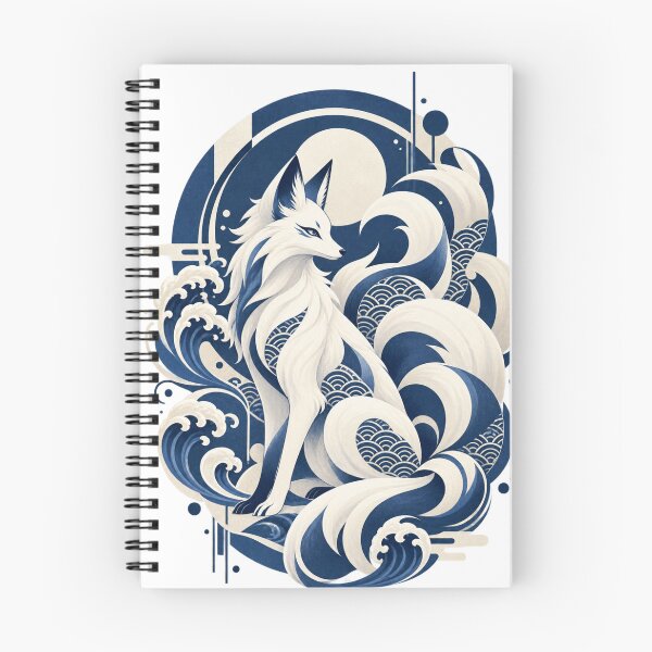 Item preview, Kitsune Seigaiha Wave Art designed and sold by  Silent Japan Studio.