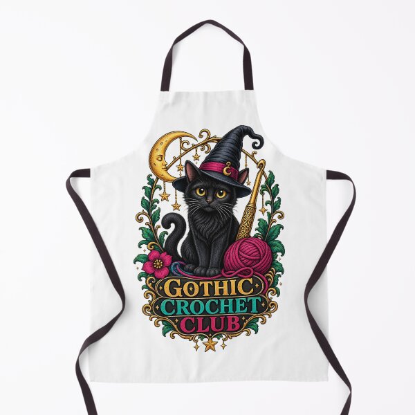 Item preview, Gothic Crochet Club Black Cat designed and sold by InkVista Studio.