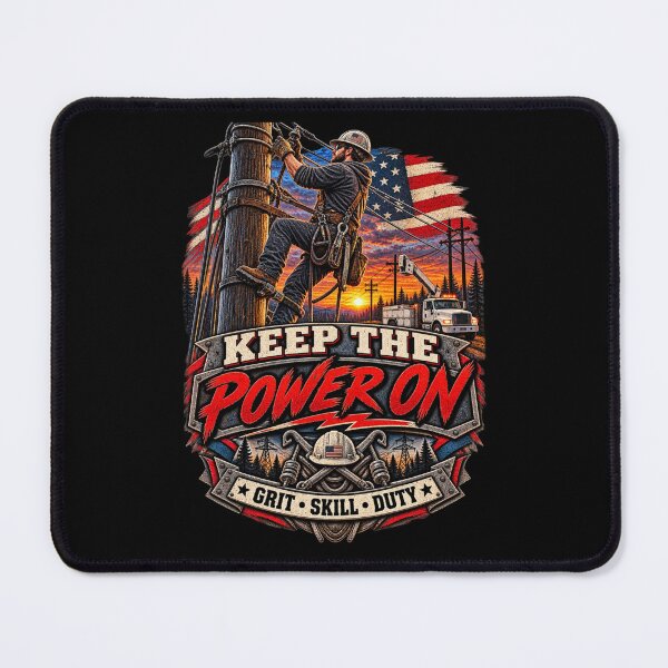 Item preview, Keep the Power On - Vintage Lineman Electrician Workwear T-Shirt designed and sold by DomKo10.