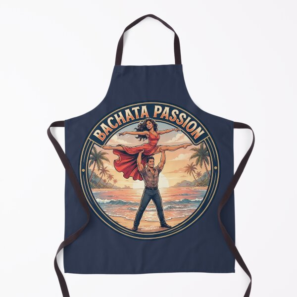 Item preview, Bachata Passion Red Dress Split – Acrobatic Latino Dance Couple Lift, Round Beach Sunset Emblem Retro Graphic Apparel Sticker designed and sold by SmartPuns.
