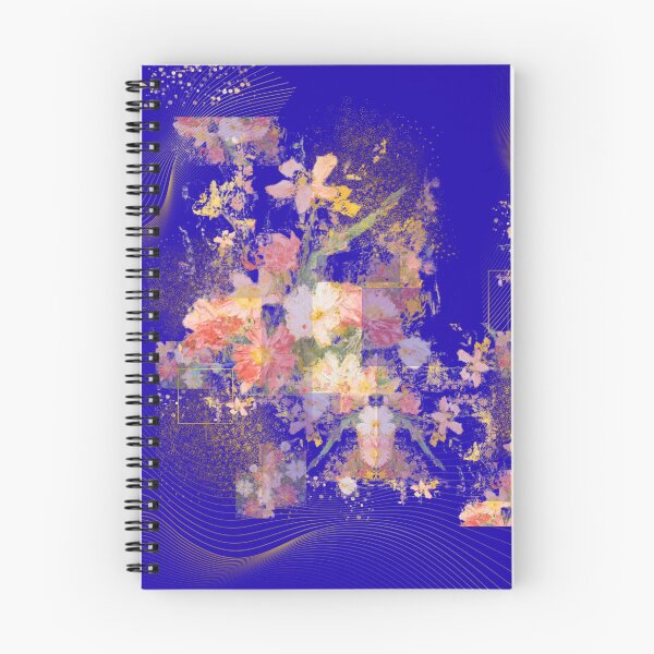 Item preview, Abstract Floral Collage in Blue and Gold designed and sold by Shambhavi_Studio.