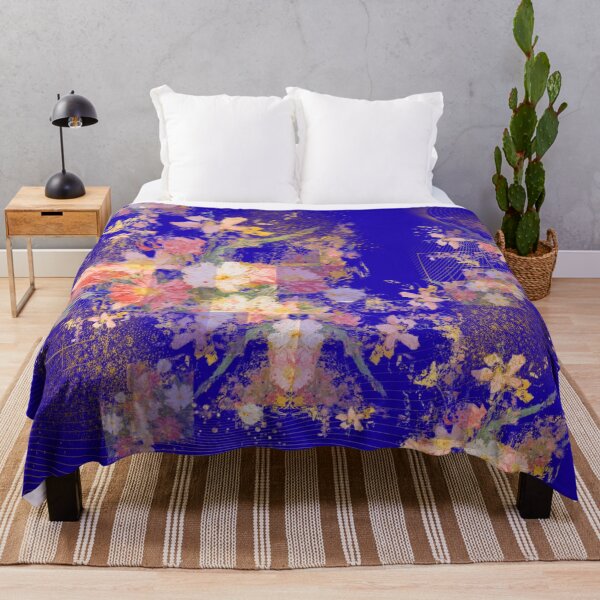 Item preview, Abstract Floral Collage in Blue and Gold designed and sold by Shambhavi_Studio.