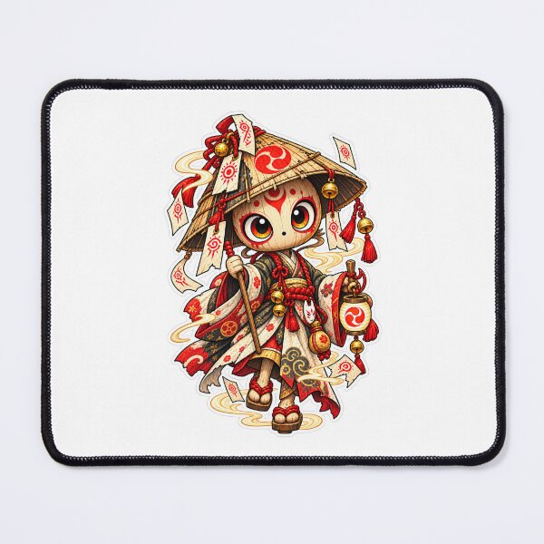 Item preview, Kawaii Japanese Folklore Wanderer | Red & Gold Festival Spirit designed and sold by MrDev.