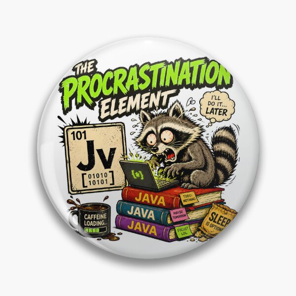 Artikelvorschau, Aufschiebender Java-Programmierer, Waschbär, Programmierhumor entworfen und verkauft von chattsuede.