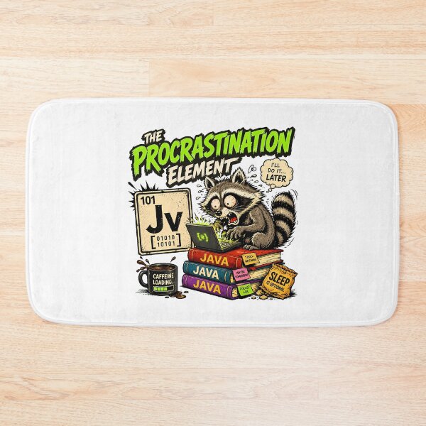 Item preview, Procrastinating Java Programmer Raccoon Coding Humor designed and sold by chattsuede.