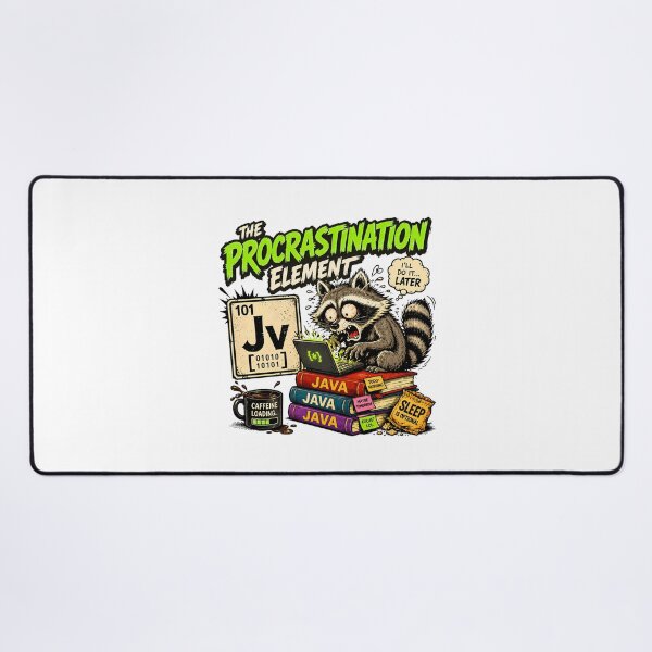 Item preview, Procrastinating Java Programmer Raccoon Coding Humor designed and sold by chattsuede.