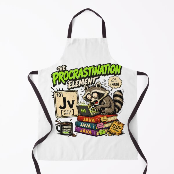 Item preview, Procrastinating Java Programmer Raccoon Coding Humor designed and sold by chattsuede.
