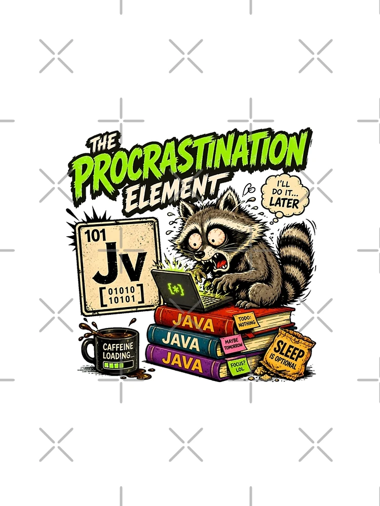 Thumbnail 5 of 5, A-Line Dress, Procrastinating Java Programmer Raccoon Coding Humor designed and sold by chattsuede.