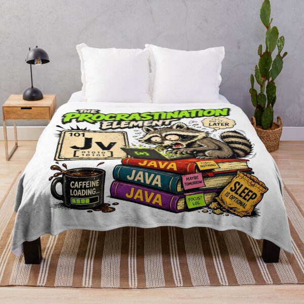 Item preview, Procrastinating Java Programmer Raccoon Coding Humor designed and sold by chattsuede.