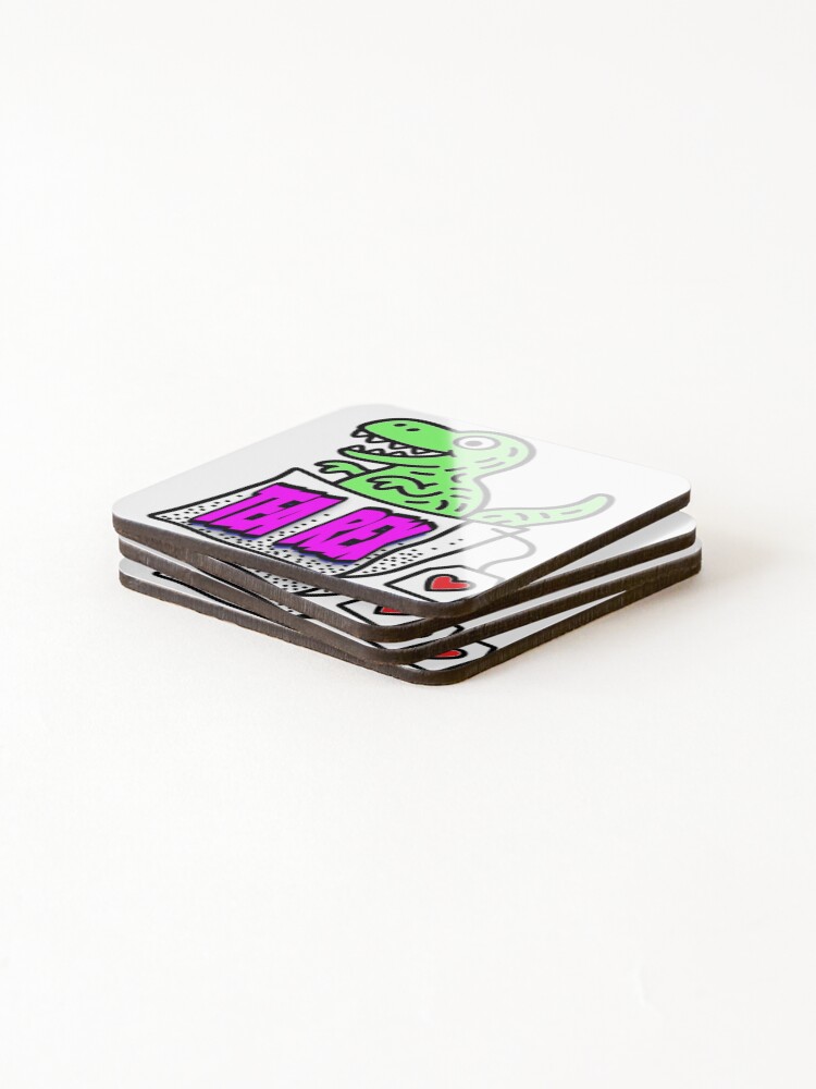 Thumbnail 4 of 5, Coasters (Set of 4), Tea Rex designed and sold by LowEndGraphics.