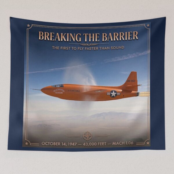 Item preview, Bell X-1 supersonic flight, sound barrier 1947 designed and sold by thirtyonestars.