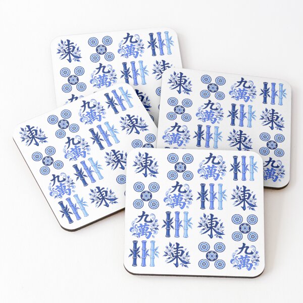 Item preview, Mahjong blue pattern designed and sold by BritishDelights.
