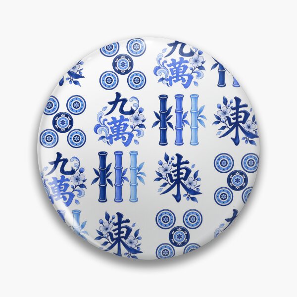Item preview, Mahjong blue pattern designed and sold by BigfeetLittlepaws.