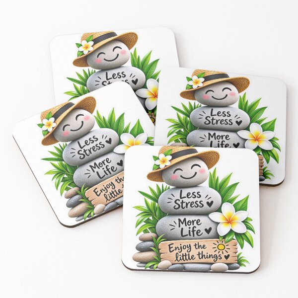 Item preview, Less Stress More Life – Zen Stone Sticker designed and sold by ser-Ile.