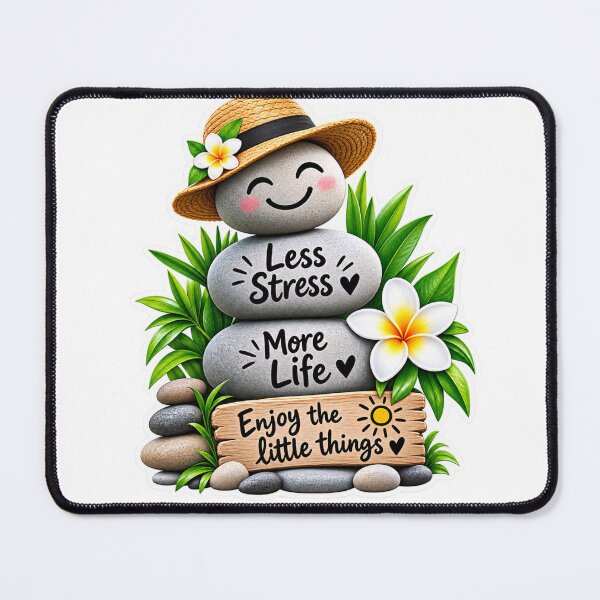 Item preview, Less Stress More Life – Zen Stone Sticker designed and sold by ser-Ile.
