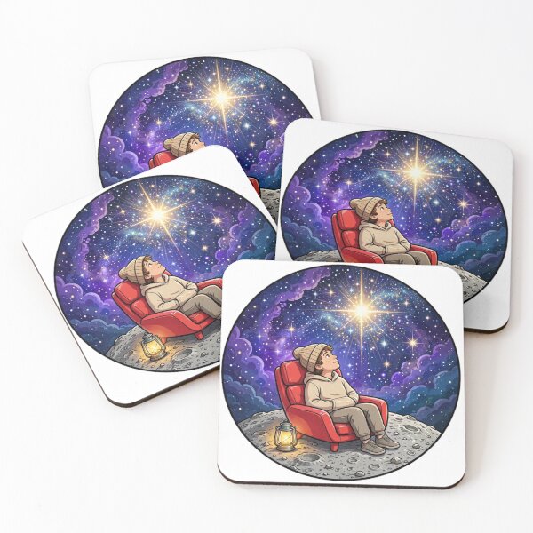 Item preview, Cosmic Chill Astronaut Under the Stars | Colorful Space Art designed and sold by Public Nature View Places.