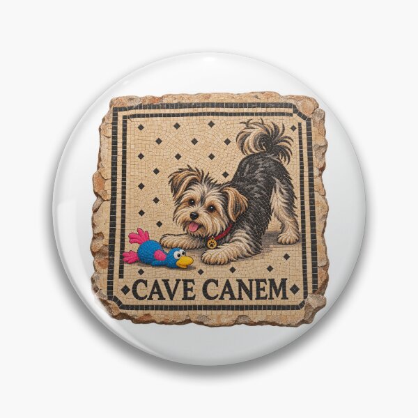 Item preview, Cave Morkium – Ancient Roman Mosaic Morkie With Modern Squeaky Toy  designed and sold by Past in Threads.