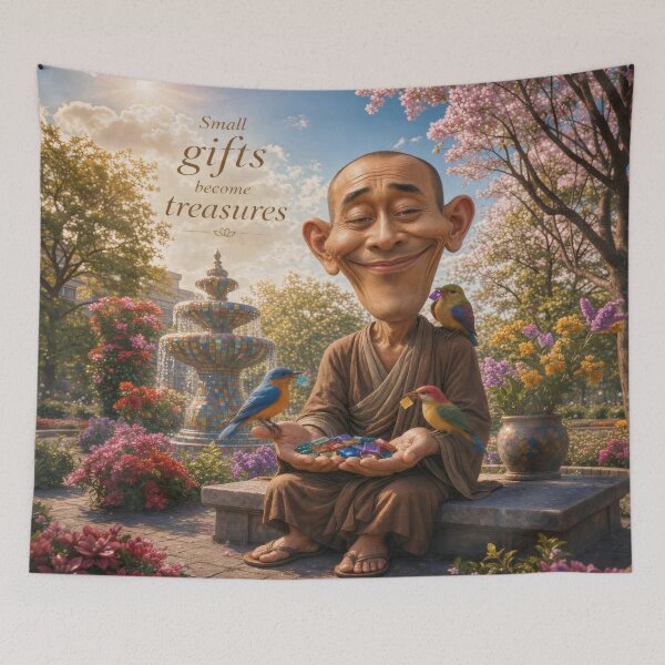 Item preview, Small Gifts Gentle Zen Wisdom Illustration designed and sold by The Brother Wu Collection.