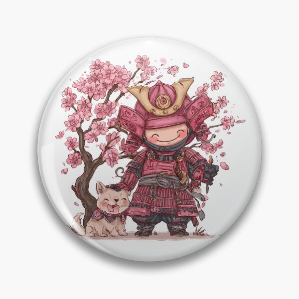 Item preview, chibi samurai warrior with puppy designed and sold by cutemakerotart.