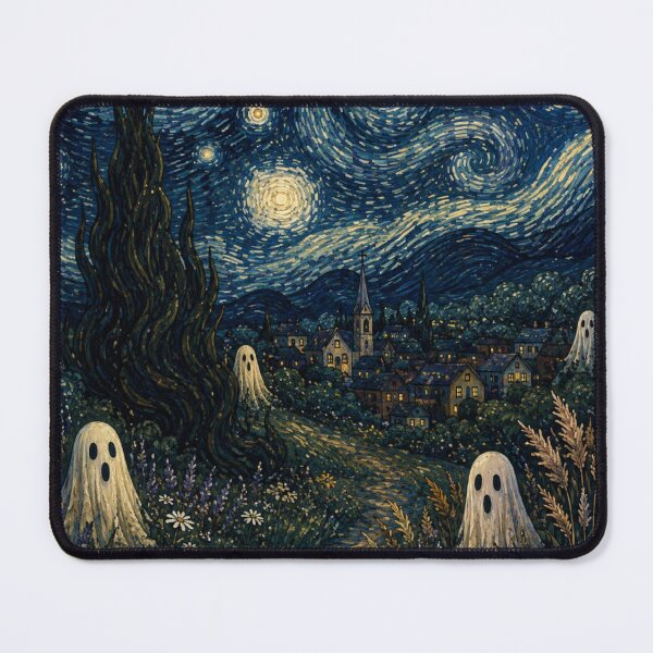 Item preview, Spooky Starry Night Van Gogh Ghosts designed and sold by ArtivoNest.