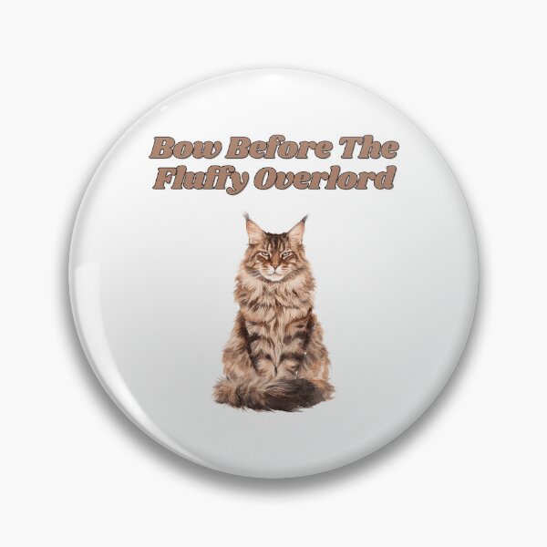 Item preview, Fluffy Maine Coon Overlord Watercolor Cat Illustration designed and sold by NatureUnleashed.