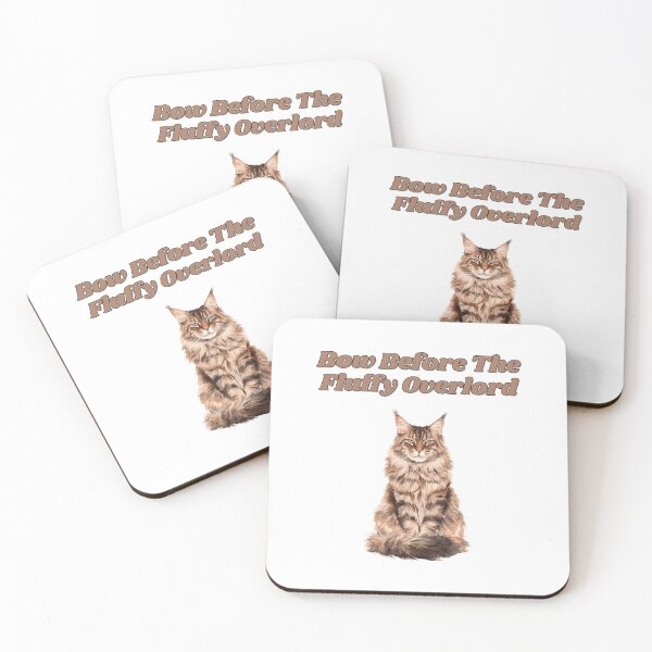 Item preview, Fluffy Maine Coon Overlord Watercolor Cat Illustration designed and sold by NatureUnleashed.