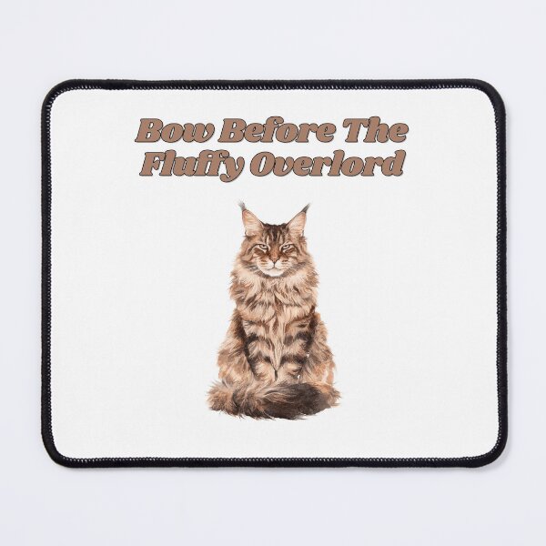 Item preview, Fluffy Maine Coon Overlord Watercolor Cat Illustration designed and sold by NatureUnleashed.