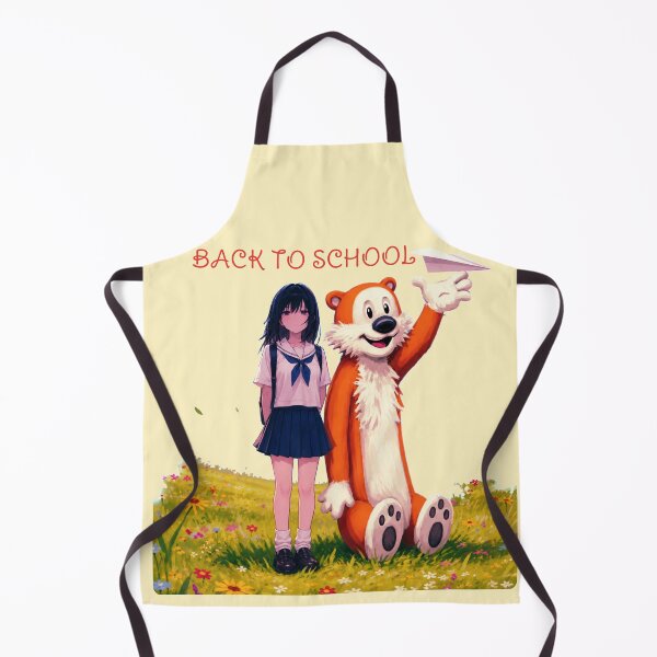 Item preview, Back to School Anime Girl and Bear Companion | Whimsical Meadow Art designed and sold by BLUESKY11a.