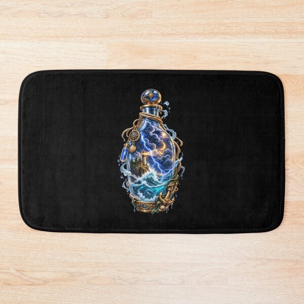 Item preview, Enchanted Ocean Storm in a Bottle | Celestial Lighthouse & Nautical Fantasy designed and sold by MrDev.