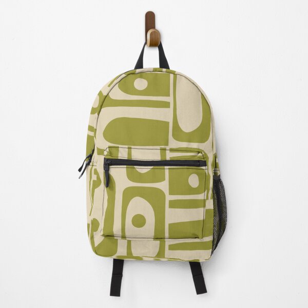 Item preview, Mid Century Modern Piquet Abstract Tiled Pattern Avocado Green and Beige designed and sold by kierkegaard.