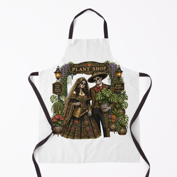 Item preview, Día de los Muertos Plant Shop Couple – Catrina & Catrín Plant Lovers designed and sold by CottageGardenCo.