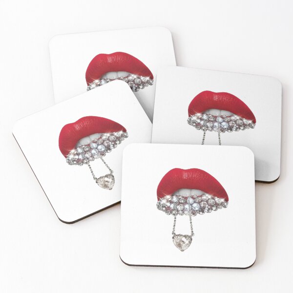 Item preview, Red Lips Rhinestone Glam designed and sold by roartusa.