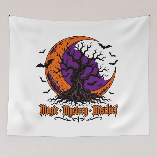 Item preview, Gothic Halloween Moon Tree Spooky Bat Night designed and sold by chattsuede.
