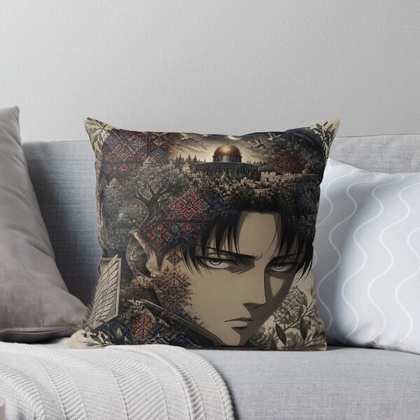 Item preview, Levi Ackerman Double Exposure Palestinian Tatreez Anime T-Shirt designed and sold by SoraandSoil.